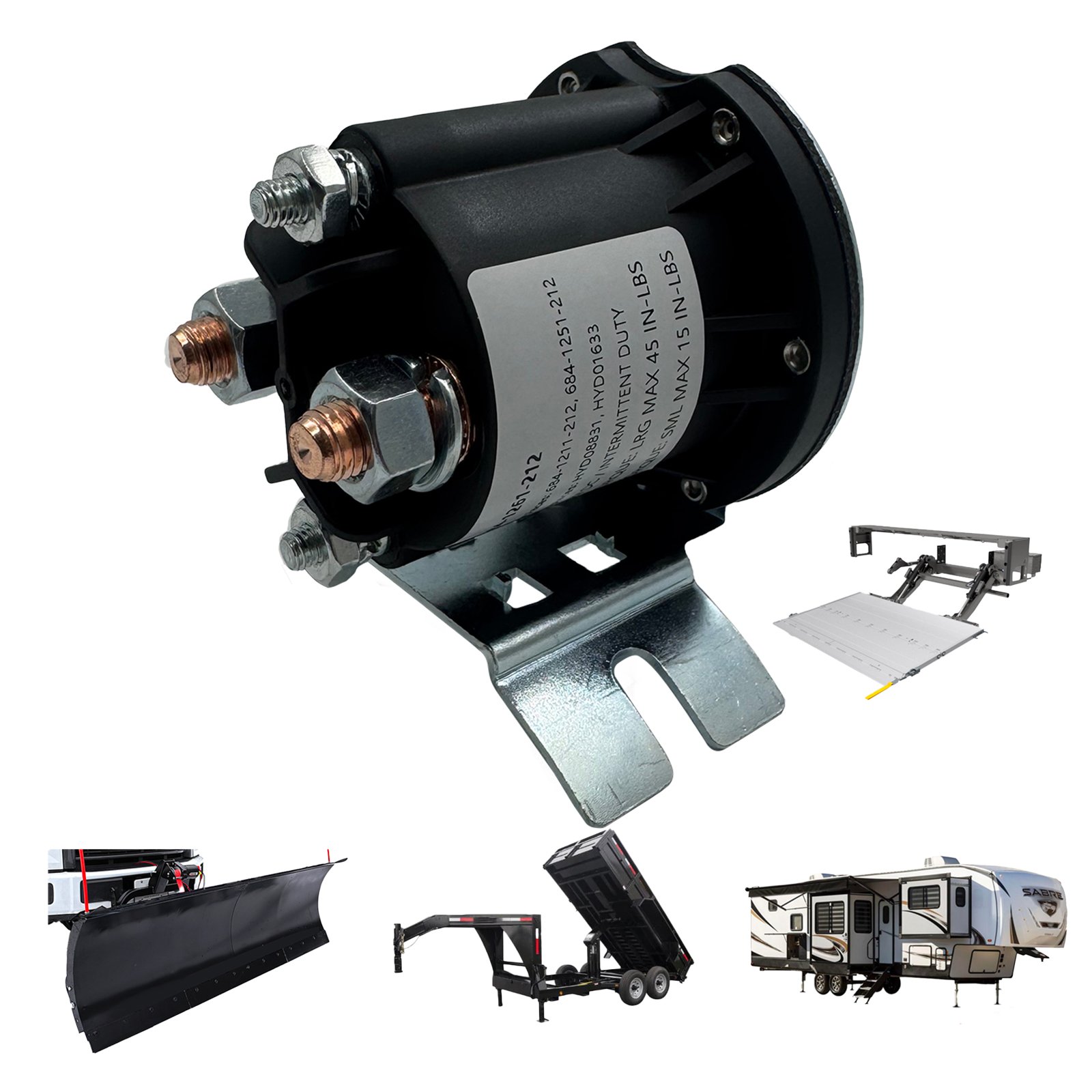 EexcavaStart 12V four-terminal intermittent-duty starter solenoid reference 684-1261-212