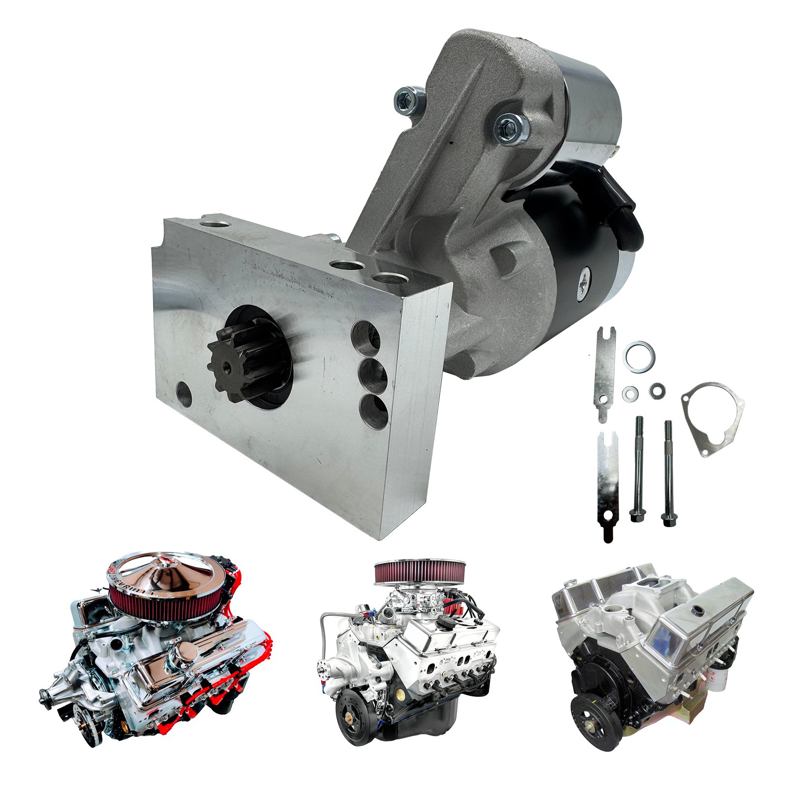 EexcavaStart 12V 2.2KW 9-tooth replacement starter motor reference 18493N for selected Chevy small-block and big-block applications