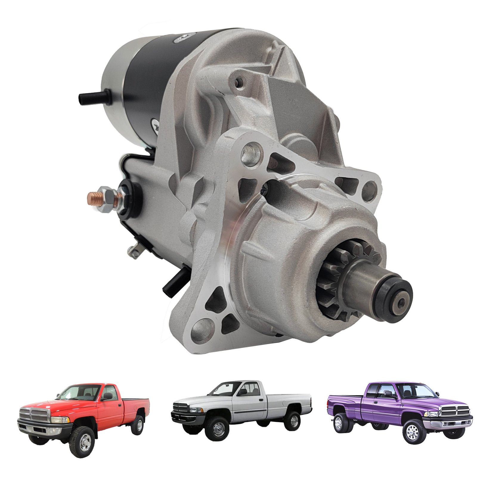 EexcavaStart 12V 2.7KW 13-tooth replacement starter motor reference 17548N for selected Dodge Ram Cummins applications