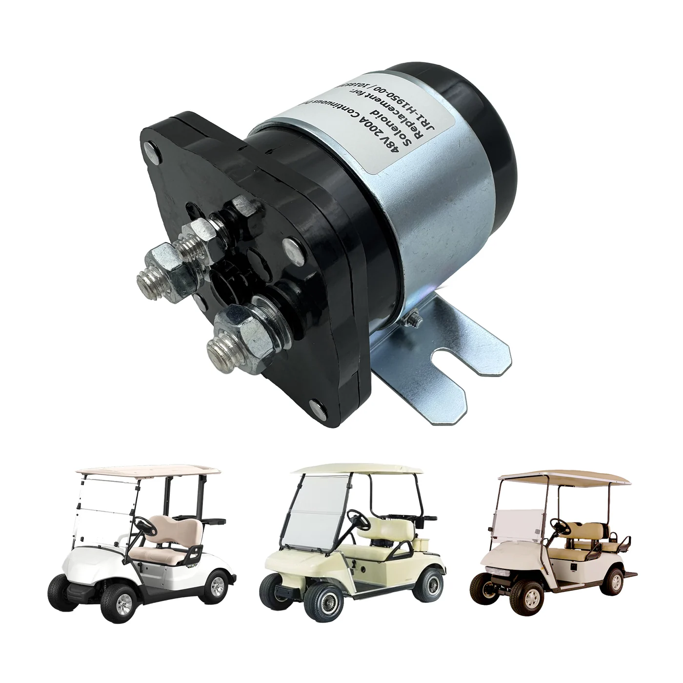 EexcavaStart 48V 200A continuous-duty four-terminal solenoid for selected golf cart applications