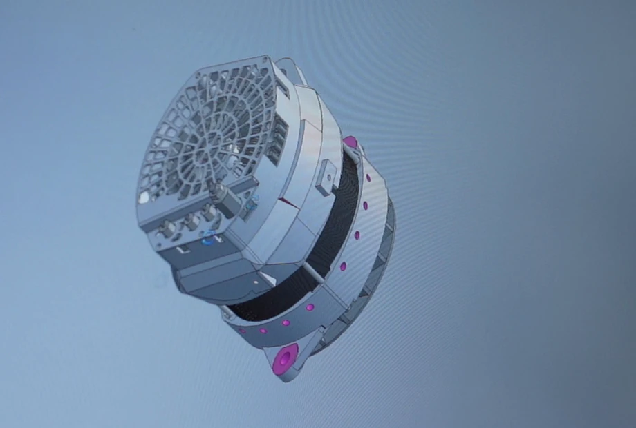 A component model shown on a screen.